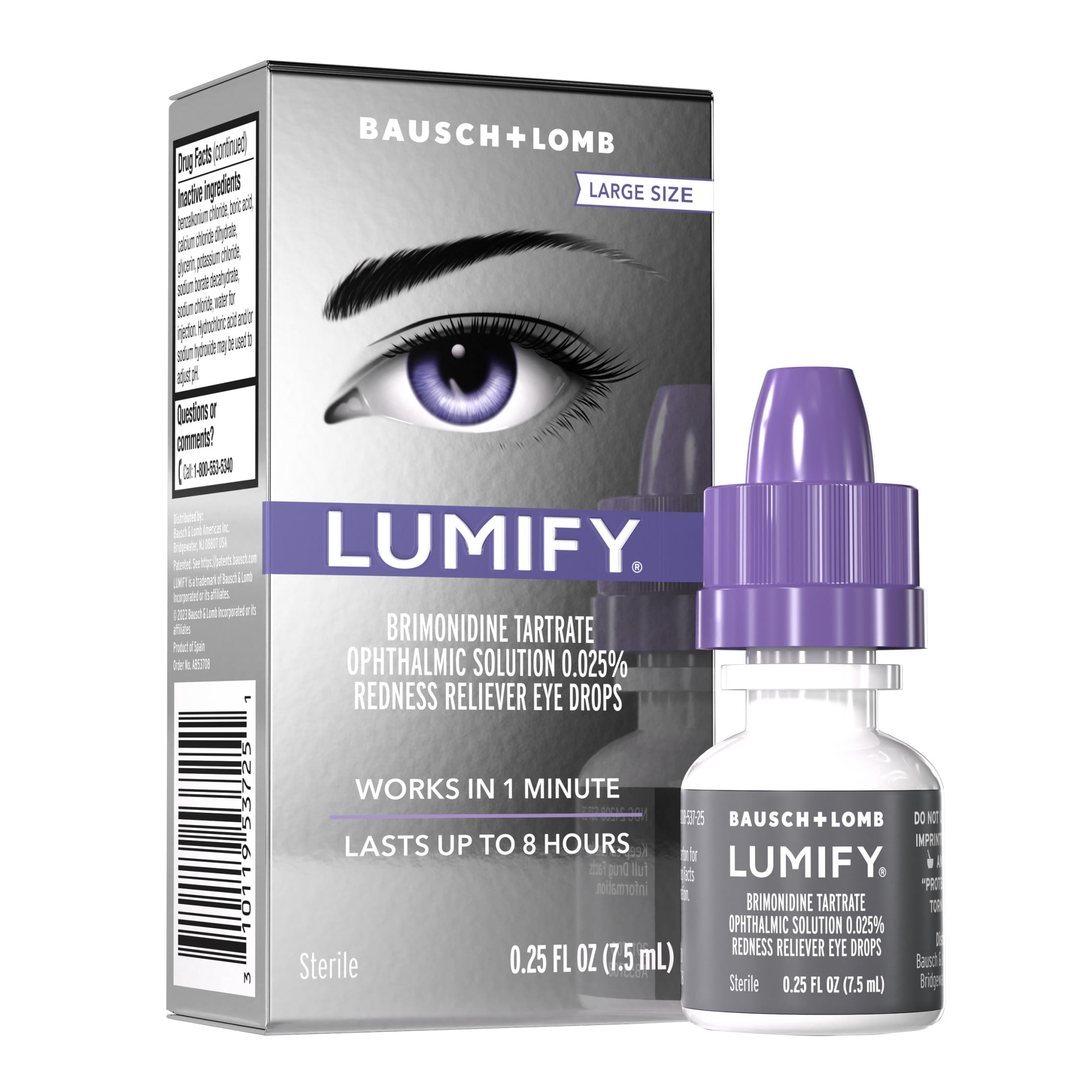 LUMIFY Eye Drops For Redness Relief & Whiter & Brighter Looking Eyes, .25 fl oz(7.5 mL)