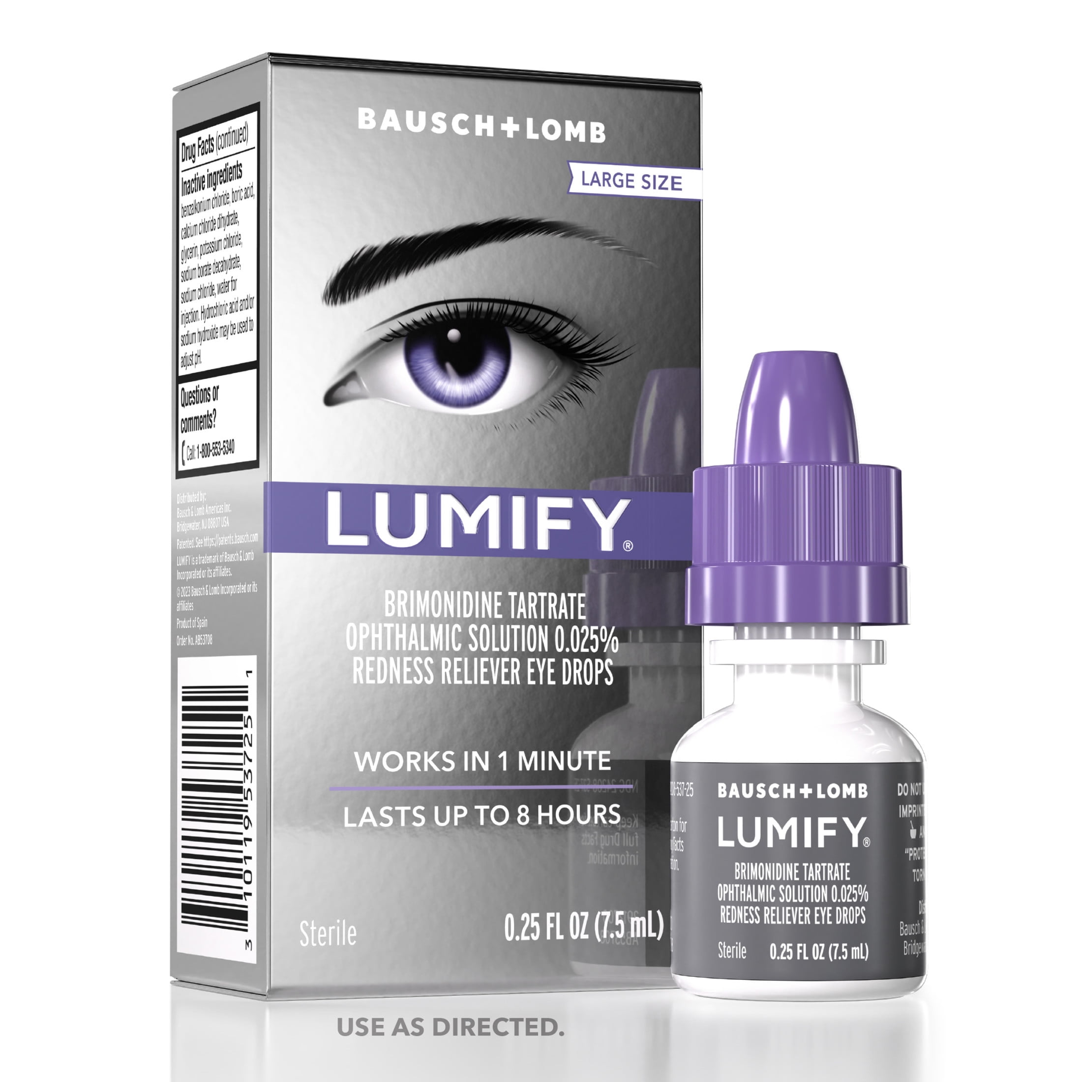 LUMIFY Eye Drops for Redness Relief and Whiter and Brighter Looking Eyes, .25 fl oz (7.5 ml) HSA/FSA Eligible
