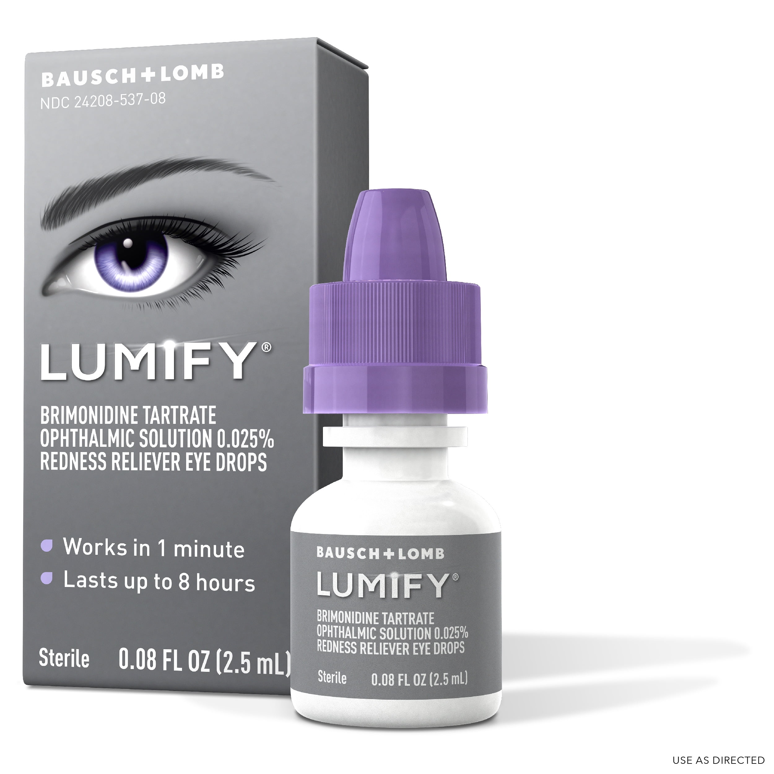 LUMIFY Redness Reliever Eye Drops – from Bausch  Lomb, For Whiter and Brighter Looking Eyes, 0.08 Fl. Oz. 2.5 mL