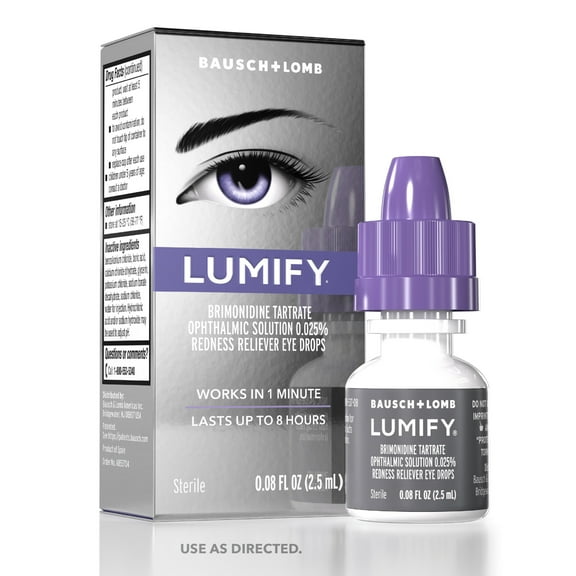 LUMIFY Eye Drops for Redness Relief and Whiter and Brighter Looking Eyes, .08 fl oz (2.5 ml)