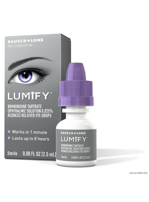 LUMIFY Redness Reliever Eye Drops – from Bausch + Lomb, For Whiter and Brighter Looking Eyes, 0.08 Fl. Oz. (2.5 mL)