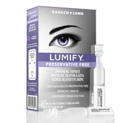 LUMIFY Preservative Free Redness Reliever Eye Drops, For Whiter and Brighter Looking Eyes, 20 Single Use Vials