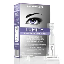 LUMIFY Preservative Free Redness Reliever Eye Drops, For Whiter and Brighter Looking Eyes, 20 Single Use Vials