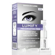LUMIFY Preservative Free Redness Reliever Eye Drops, For Whiter and Brighter Looking Eyes, 20 Single Use Vials