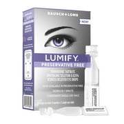 LUMIFY Preservative Free Redness Reliever Eye Drops, For Whiter and Brighter Looking Eyes, 20 Single Use Vials