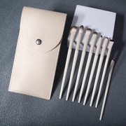 LUMIGLOW 8 Piece Eye Makeup Brush Set, Nano Fiber Brushes with Ceramic Handles, Portable Eye Cosmetic Kit with Storage Pouch