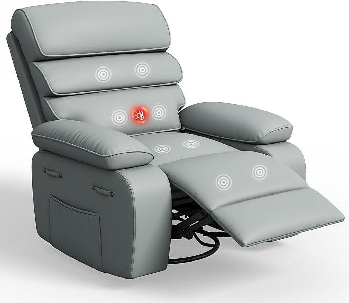 LUMIHO 360°Swivel Rocker Recliner Chairs with Massage, Heat for Adults ...