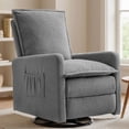 thumbnail image 1 of Gelloan Upholstered Swivel Glider and Recliner Nursery Chair,Grey, 1 of 7