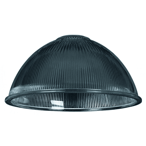 LUMINANCE 15IN RIBBED DOME GLASS CLR 1-5/8 IN CENTER HOLE G8895
