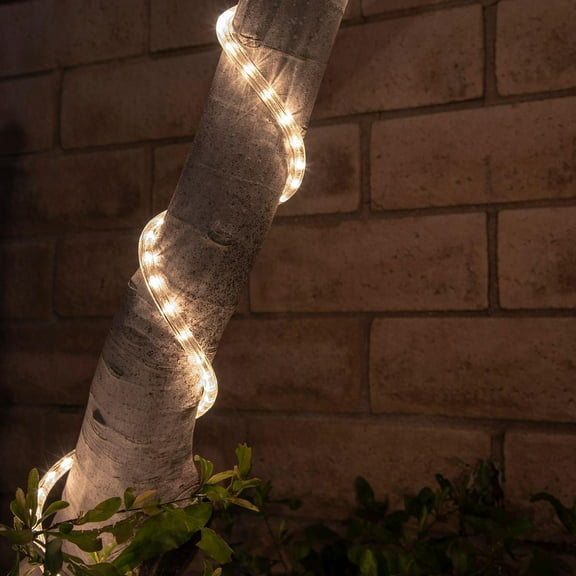 LUMINAR OUTDOOR 16 ft. Solar Rope Light, 50 Long-Life LEDS, Dawn till Dusk 8 hr Run Time