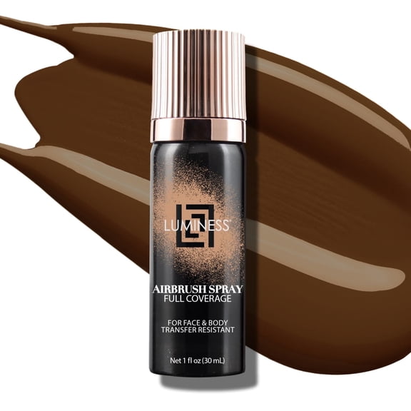 LUMINESS Airbrush Body Coverage - Tattoo Cover Up Makeup - Full Coverage Foundation for Face & Body - Water-Resistant, Long-Wear, Natural Radiant Finish, Deep Rich