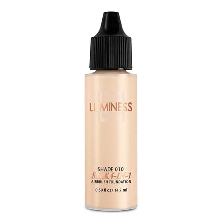 Luminess Air Silk 4-In-1 Airbrush Foundation- Foundation, Shade 010 (.5 Fl Oz) - Sheer to Medium Coverage - Anti-Aging Formula Hydrates and Moisturizes