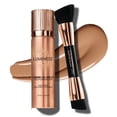 thumbnail image 1 of LUMINESS Silk Airbrush Spray Foundation & Buffing Brush Kit – Full Coverage Foundation & Dual-Sided Buffing Brush - Buildable Coverage, Anti-Aging Formula Hydrates & Moisturizes (Shade - Warm Dark), 1 of 6