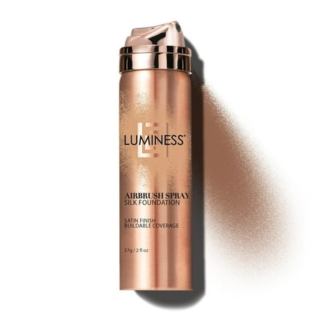 LUMINESS Silk Airbrush Spray Foundation - Full Coverage Foundation - Formula Hydrates & Moisturizes with Hyaluronic Acid, Aloe Vera & Hydrolyzed Silk (Shade - Deep Rich)