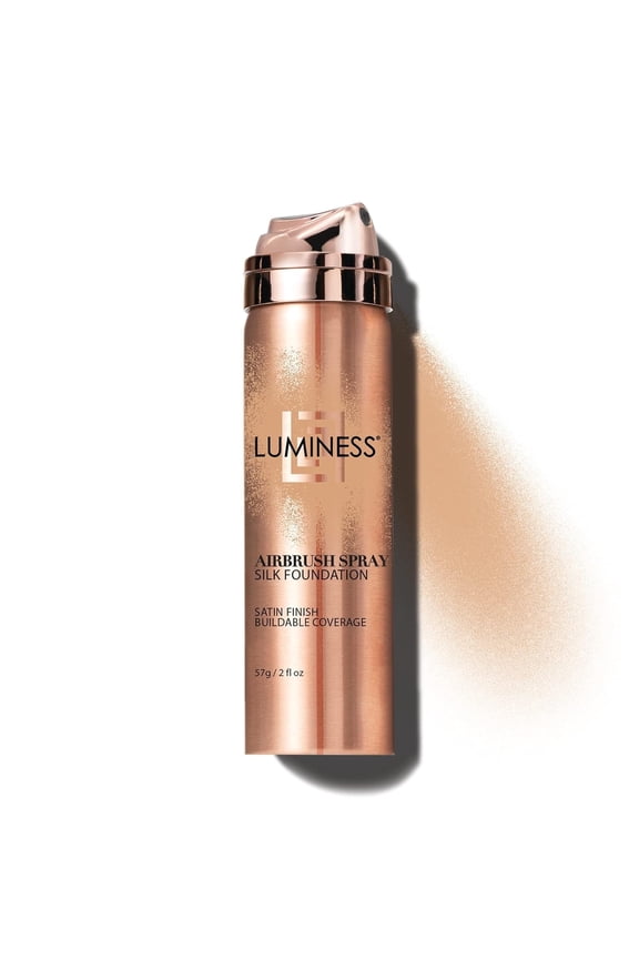 Silk Airbrush Spray Foundation - Full Coverage Foundation - Formula Hydrates & Moisturizes with Hyaluronic Acid, Aloe Vera & Hydrolyzed Silk (Shade - Medium)
