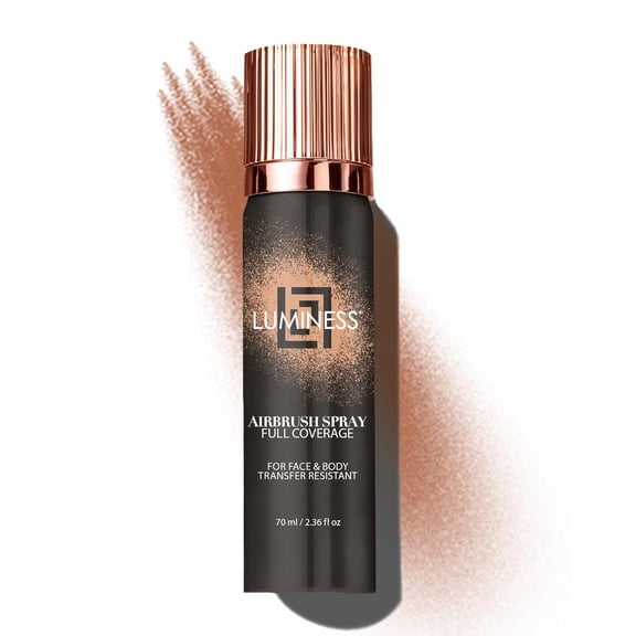 LUMINESS Spray Airbrush Foundation Makeup, Light Deep Shade 120 - Lightweight, Full Coverage Foundation for Face, Neck, & Body - Concealer for Seamless Blending, Natural-Looking Finish, 2.36 fl oz