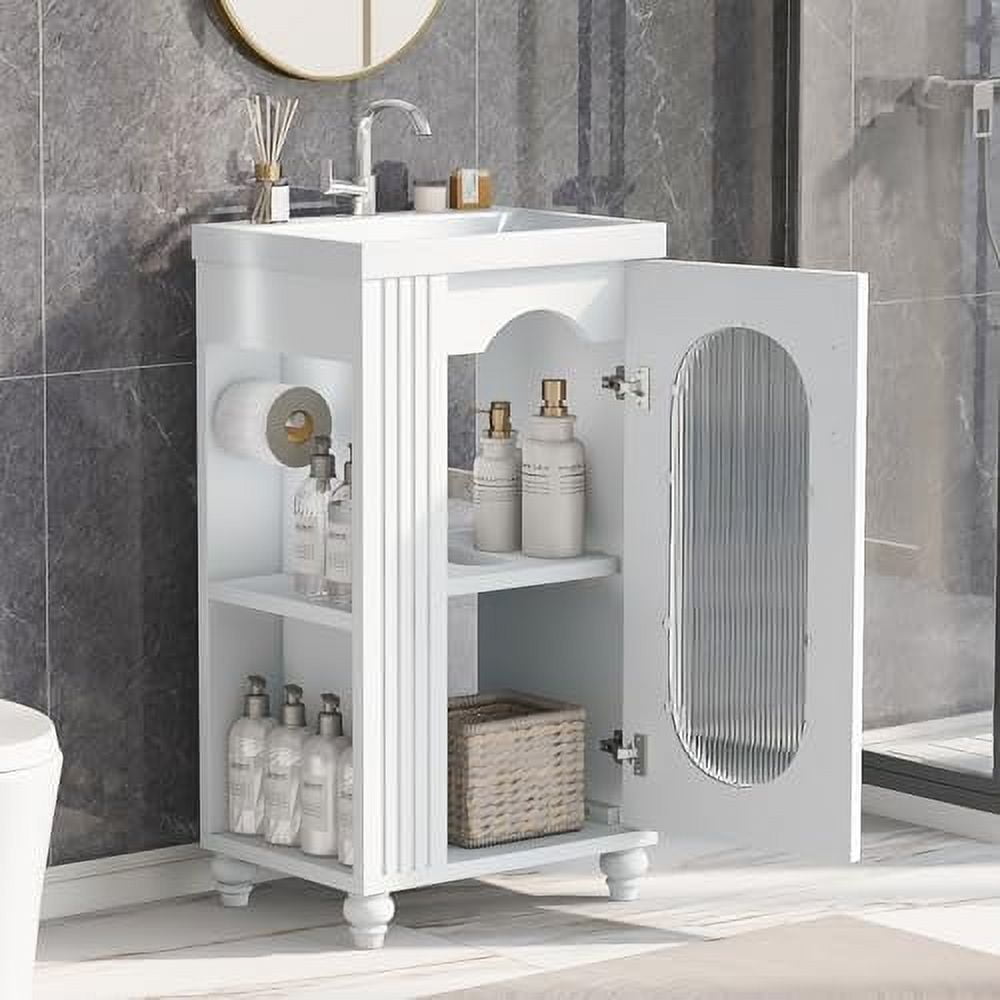 LUMISOL 20" Small Bathroom Vanity with Sink, Small Bathroom Cabinet ...