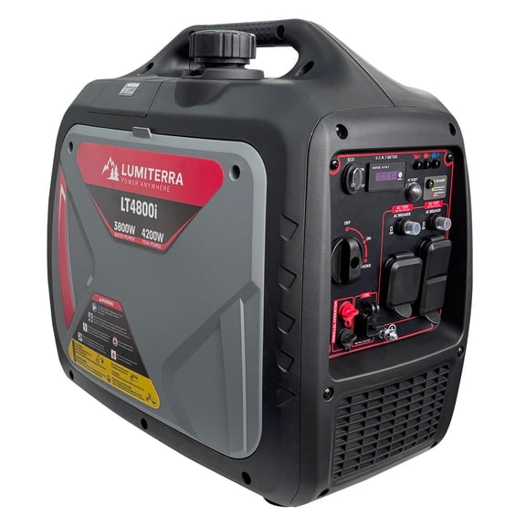 LUMITERRA 4200W Portable Inverter Generator, 3800 Running Watts, CO Sensor, ECO Mode, Outdoor and Home Use