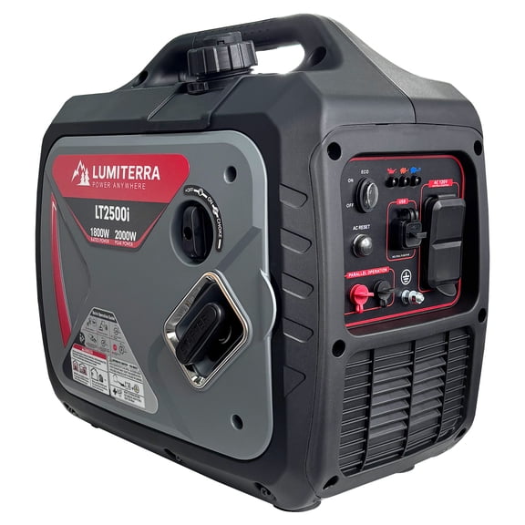 LUMITERRA Portable Inverter Generator, 2000 Starting Watts 1800 Running Watts, Gas Powered with CO Sensor