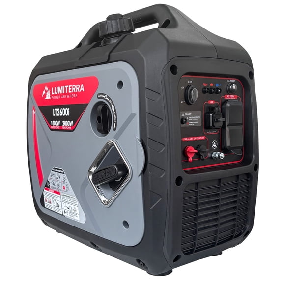 LUMITERRA Portable Inverter Generator, 2000 Starting Watts 1800 Running Watts, Gas Powered with CO Sensor