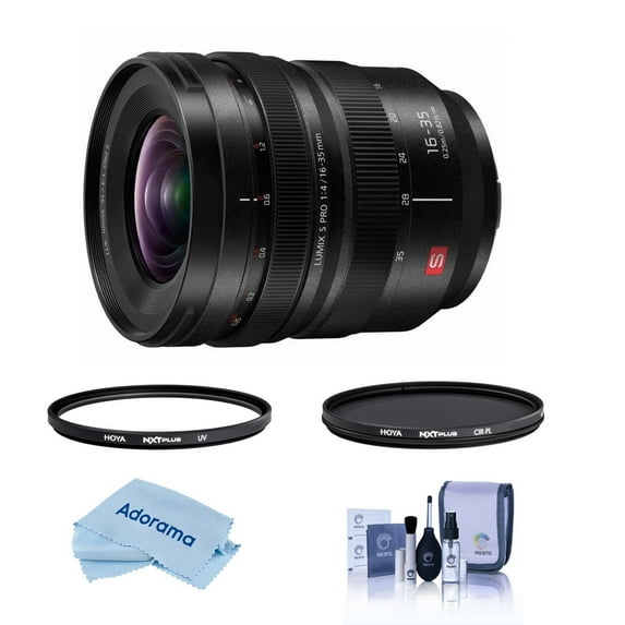 Panasonic LUMIX S PRO 16-35mm f/4 Lens for L Mount, Bundle with Hoya NXT Plus 77mm UV+CPL Filter Kit, Cleaning Kit, Cleaning Cloth