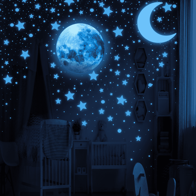 Glow In The Dark Stars Stickers- 12 Pieces Of Adhesive Solar System