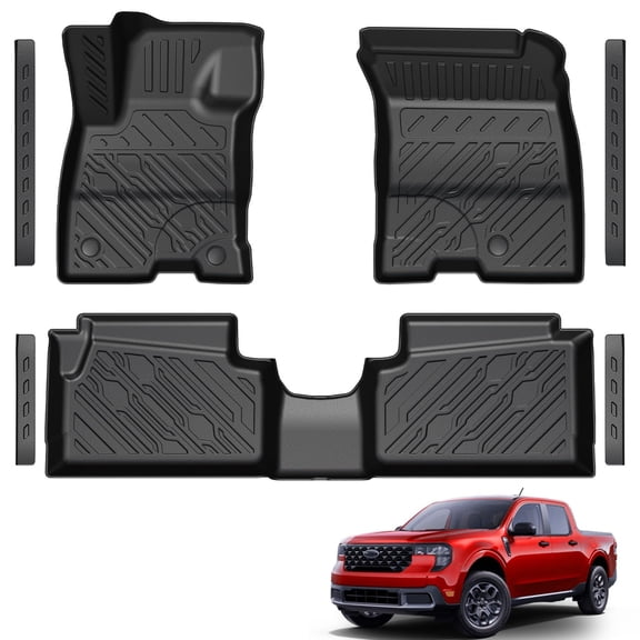 LUMWAY 7-Piece TPE Floor Mats for 2022-2026 Ford Maverick Hybrid, Black