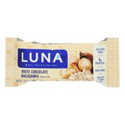 LUNA BAR - Gluten Free Snack Bars - White Chocolate Macadamia Flavor -8g of p...
