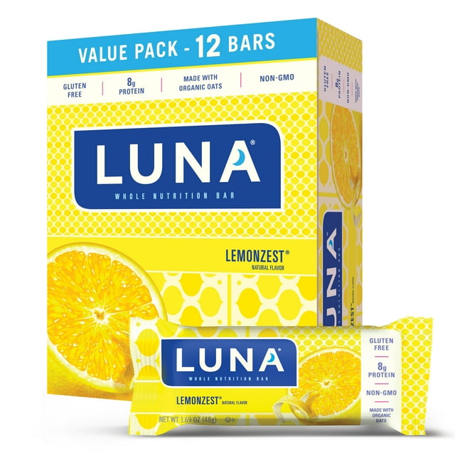 LUNA Bar LemonZest Flavor GlutenFree NonGMO 79g Protein