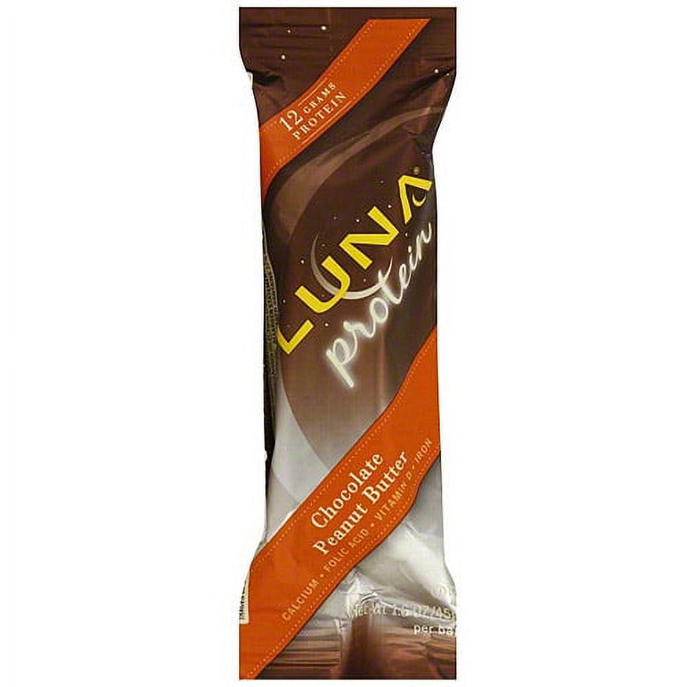 LUNA Chocolate Peanut Butter Protein Bars, 1.6 oz (Pack of 12