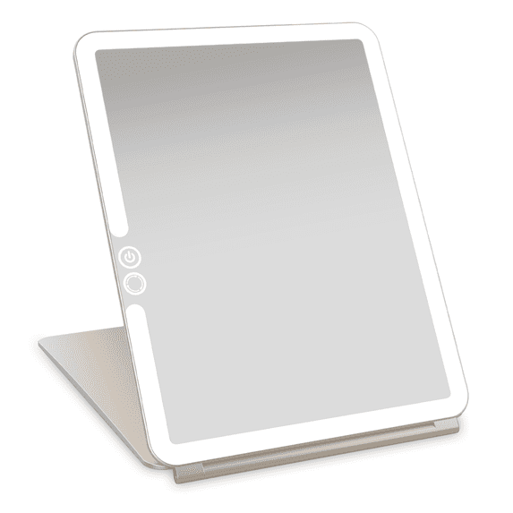LUNA London Eclipse LED Lighted Travel Vanity Makeup Mirror | 3 Colour Light, Compact, Portable, Lighted, Rechargeable, Illuminated Mirror | Perfect for Travel, Makeup & Beauty Needs | Soft Stone