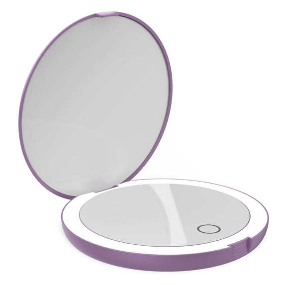 LUNA London Magnifying Compact Makeup Mirror with Lights in Lavender