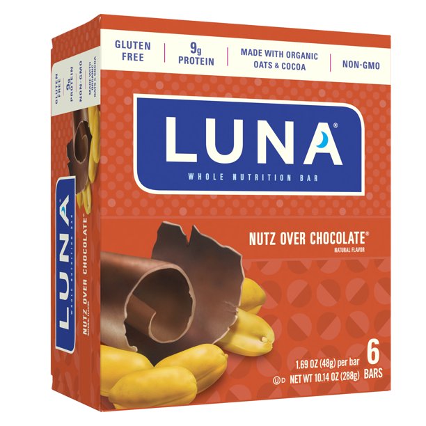 LUNA Nutz Over Chocolate Whole Nutrition Bars 1.69 oz. (6 Pack