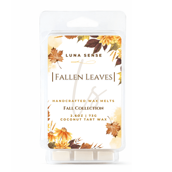 LUNA SENSE Fallen Leaves Wax Melts | Autumn Leaves Cinnamon & Vanilla Fragrance | Cozy Fall Home Scent | 3 Pack | 18 Wax Cubes