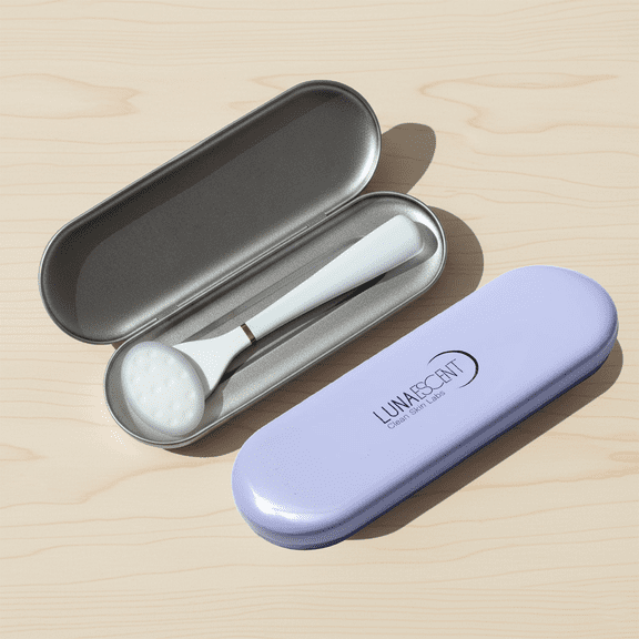LUNAESCENT Carry Case with Mirror – Portable Cosmetic Applicator Case for Touchless Skincare Applicator| Built-In Mirror for Precise, Hygienic Application in LAVENDER color