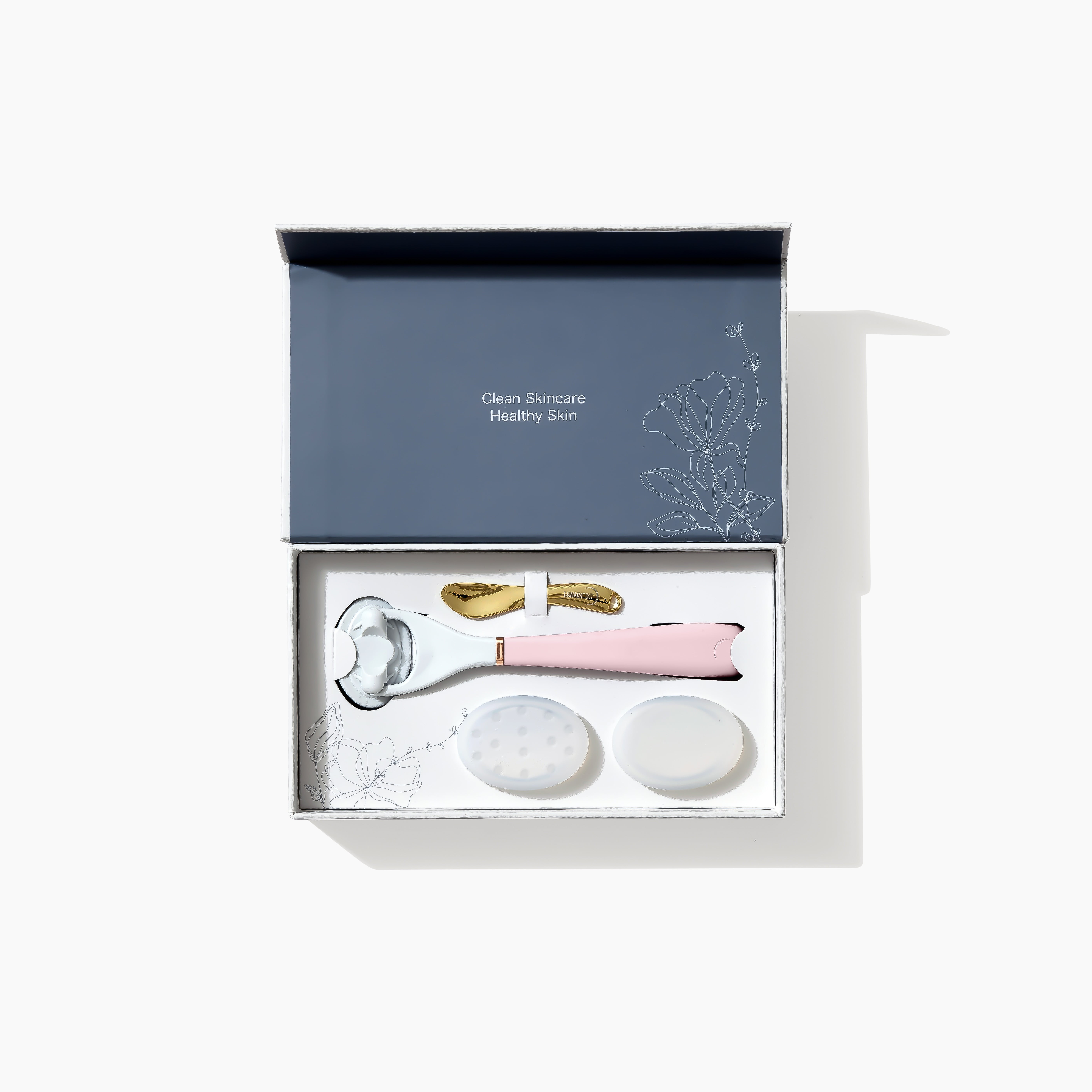 LUNAESCENT Touch-Free Skincare Applicator & Massager – Deluxe Gift Set Cream Applicator Moisturizer Applicator Makeup Spatula Face Mask Brush in Lilac color