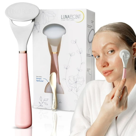 LUNAESCENT Touch-Free Skincare Applicator & Facial Massage Tool – Silicone Face Cream Applicator, Serum Spatula & Non-Contact Skincare Applicator in Lilac PINK color