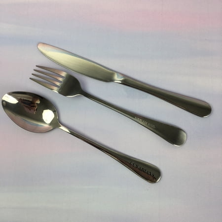 LUNARIANS Table cutlery 3 Piece Portable Stainless Steel Table Cutlery Set, Reusable Spoon Fork Knife Flatware with Wheat Straw Storage Case