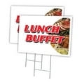 thumbnail image 1 of LUNCH BUFFET 2 Pack Of 18" x 24" Yard Sign & Stake | Advertise Your Business | Stake Included Image On Front Only | Made in The USA, 1 of 3