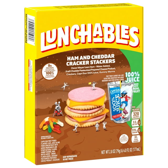 LUNCHABLES SINGLE SERVE CONVENIENCE MEALS 100 Juice Cracker Stacker