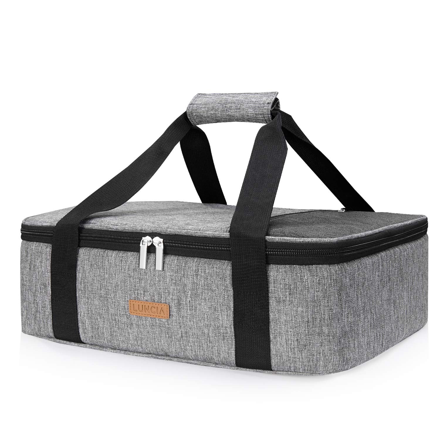 LUNCIA Insulated Casserole Carrier for Hot or Cold Food Lasagna Lugger Tote for Potluck Parties Picnic Cookouts Fits 9 x13 Baking Dish Grey Walmart Business Supplies