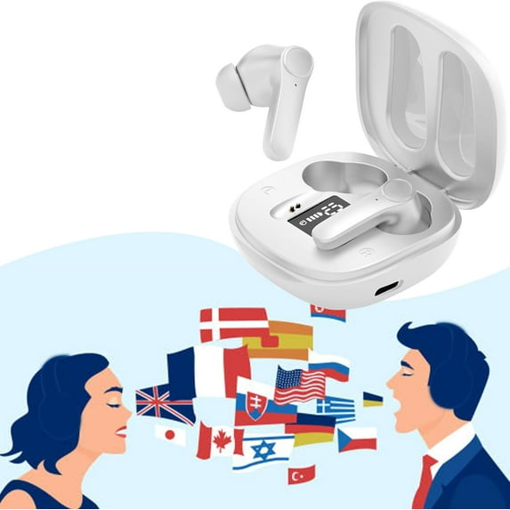 LUNIVA - LUNIVA™ Translator Pods, 0.5-second Translation Earbuds That 144 Languages Supported, Real Time Language Translator Earbuds - 2024 Best Translation Device for Traveling, Working (White)