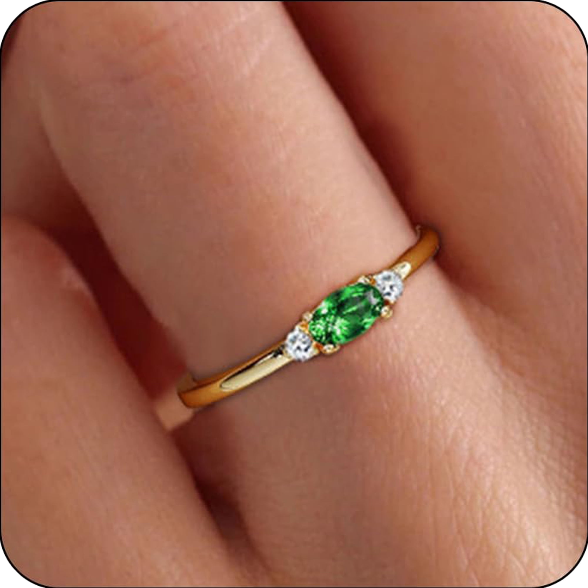 LUNVKY 18K Gold Plated Rings for Women Stackable Non Tarnish