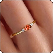 LUNVKY 18K Gold Plated Rings for Women CZ July Birthstone Ring with Red Ruby Stackable Bands Wedding Prom Birthday Christmas Jewelry Gifts Teen Her Wife Mom Stocking Stuffers Ideas