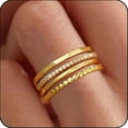 thumbnail image 1 of LUNVKY 4PCS 18K Gold Plated Rings for Women Non Tarnish Knuckle Dainty Fashion CZ Ring Pinky Thin Thumb Stackable Ring Set Birthday Valentines Day Jewelry Gifts Teen Girlfriend Wife Her Age Ideas, 1 of 6