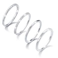 thumbnail image 1 of LUNVKY 4PCS S925 Sterling Silver Plated Rings for Women Non Tarnish Fashion CZ Thumb Pinky Stackable Ring Set Birthday Graduation Jewelry Gifts Her Teen Adults Girlfriend Size 5/6/7/8/9/10, 1 of 6