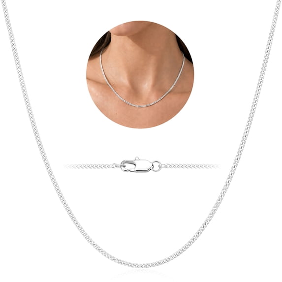 LUNVKY 925 Silver Plated Chains for Women Girls 1.5mm/2mm Cuban Curb Link Non-tarnish Necklace Birthday Christmas Jewelry Gifts Teen Her Adults Wife Mom Stocking Stuffers for Kids 16/18/20/22 Inch