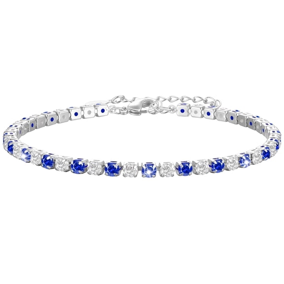 LUNVKY Christmas Jewelry Gifts for Women Girls Teen Tween Daughter Girlfriend Wife Mom Adults Stocking Stuffers for Kids 925 Silver Plated December Birthstone Tennis Bracelets Birthday Ideas