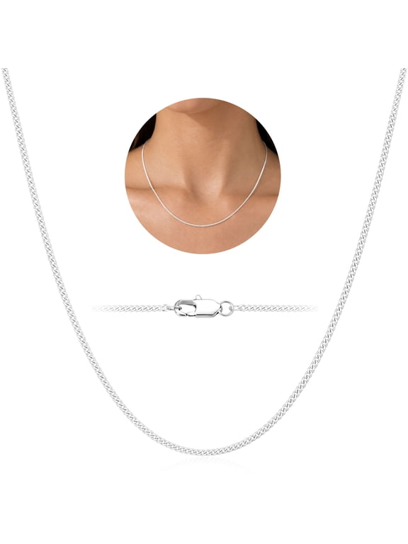 925 Silver Plated Chains for Women Girls 1.5mm/2mm Cuban Curb Link Non-tarnish Necklace Birthday Christmas Jewelry Gifts Teen Her Adults Wife Mom Stocking Stuffers for Kids 16/18/20/22 Inch