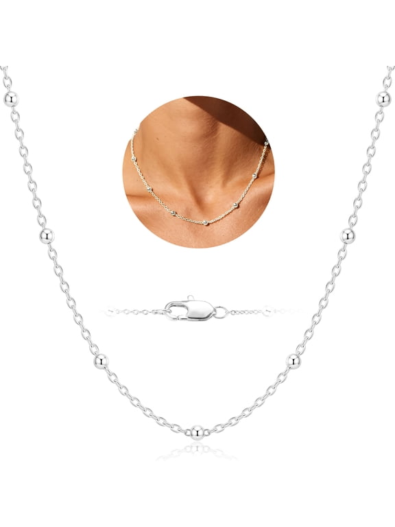 925 Silver Plated Chains for Women Non-tarnish Necklace Birthday Christmas Prom Jewelry Gifts Teen Female Lady Mom Stocking Stuffers Adults Wife Age Ideas 16/18/20/22 Inch